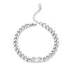 Pulsera Nueva de Acero Inoxidable al Por Mayor Pulsera de Circonita Hip Hop para Niñas Nicho Fresco Mujeres Pareja Pulsera de Acero Titanio para Hombres