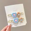 Pinzas de pelo florales de colores estilo coreano, pinzas elegantes y exquisitas para flequillo lateral, pasadores de lazo lindos para niñas