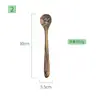 Cuchara de mezcla para ensaladas con mango largo de teca, espátula de madera antiadherente para sartén, cara sonriente, juego de 5+1 cucharas pala, alfombrilla de estante de madera