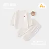 Roupas de Verão para Bebês e Crianças Pequenas com Sensação Refrescante, Conjunto de Roupas de Ar Condicionado para Bebês de Manga Longa para Primavera e Verão, Ombro Aberto, Amigável à Pele e Respirável