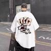 Camiseta de Manga Curta Estilo Americano Pesado High Street com Estampa de Pôquer para Adolescentes Masculina Nova Moda de Verão Marca Bonita Versátil Top
