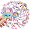 56 Compra Directa Transfronteriza Lindos Unicornios Transparentes Pegatinas para Mascotas para Cuadernos, Computadoras, Dibujos Animados, Calcomanías Impermeables