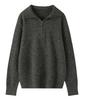 Suéter de lana de color liso con cuello alto y media manga para mujer, jersey de interior grueso para otoño e invierno, suéter suave y encerado con media cremallera, camisa de punto