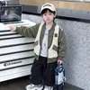 Chaqueta Casual de Primavera y Otoño para Niños Estilo Coreano Ropa Exterior Cardigan Deportivo Fresco y Elegante para Niños Pequeños y Medianos Comercio Exterior Transfronterizo