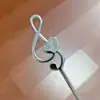 Aço Inoxidável 304 Colher em Formato de Coração com Nota Musical Utensílio de Mesa Multiuso Colher Pequena Colher Criativa de Sobremesa com Nota Musical Colher para Mexer no Chá da Tarde