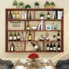 Estante de Vino de Pared, Gabinete de Vino Sencillo, Estante de Vino de Pared para Restaurante de Múltiples Niveles, Gabinete Colgante Creativo para Hotel, Estante de Almacenamiento, Estantería