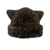 Gorro de Peluche con Estampado de Leopardo, Cálido Gorro de Orejeras con Estampado de Leopardo Mongol, Cálido Gorro de Pescador de Piel Sintética de Visón, Lindo Gorro de Mapache Pequeño