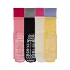 Calcetines de Yoga para Mujer Calcetines Deportivos para Correr de Media Pantorrilla Antideslizantes Bloque de Color Canalé Doble para Gimnasio en Casa Entrenamiento Cuerda para Saltar Calcetines de Piso