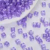 Contas Acrílicas 6mm Fundo Colorido Letra Branca Material para DIY Miçangas Artesanais Contas Educacionais para Crianças Contas Soltas para Enfiamento