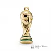 Colgante de Aleación de Fútbol Copa del Mundo, Encanto de Guante de Estadio de Trofeo, Accesorios para Llaveros DIY al por Mayor