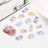 Bricolaje comida y juego caramelo uña joyería color mágico degradado lámina de oro caramelo arcoíris resina uña aretes decoraciones