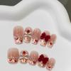 Arte de uñas de león de baile de Año Nuevo, ojo de gato, armadura pura usada a mano, boutique, parche de uñas corto con acabado blanco, piezas de uñas postizas