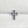 Brincos de Titânio Astmf-136 com Cruz de Zircônia Titânio G23 Rosca Interna Zircônia Piercing de Lábio Brincos Joia Headpiece