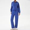 Suéter deportivo de moda europea y americana, conjunto de dos piezas con capucha, top holgado, pantalones de pierna ancha, traje deportivo para correr