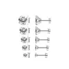 Pendientes de Plata 925 con Circonita Brillante y Cierre de Rosca Interna, Diseño de Lujo de Nicho, Clavos No Extraíbles para el Cuidado del Oído
