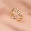 Anillo de Diamantes Chapado en Oro de Cobre Puro Simple Nicho Estilo Coreano Anillo para Dedo Índice de Abertura Abierta Estilo Frío para Mujer Anillo de Traje