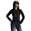 Sudadera de Mujer Estilo Harajuku Otoño e Invierno Transfronteriza Europea y Americana Moda Callejera Tendencia de Personalidad Chaqueta Retro Decorada con Remaches