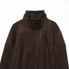 Ropa de Mujer Transfronteriza 2026 Moda Europea y Americana Efecto Textura Gamuza Cintura Ceñida Plisado Chaqueta Abrigo Mujer E490820