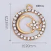 Estilo Coreano Simples Recorte Diamante Lua Estrela Pingente Acessórios DIY Liga Galvanizada Pingente Único Joia Colar Pulseira
