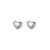 Aretes de Plata de Ley S925~Forma de Corazón con Superficie Lisa, Estilo Coreano, Sencillos y Modernos, Versátiles para el Trabajo, Diseño Único, No Necesitan Quitarse
