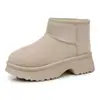 Nuevas Botas de Nieve Estilo Coreano 2026 para Mujer, Transfronterizas de Suela Gruesa que Aumentan la Altura, Botas de Algodón Gruesas de Felpa, Zapatos de Algodón de Gamuza a la Moda para Mujer