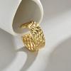 Anel ajustável de abertura de moda personalizado feminino INS nicho design irregular anel em forma de C 14K joias de ouro