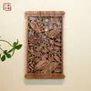 Colgante de pared de talla de madera asiática, colgante de Dongyang, estilo clásico chino, talla de madera maciza de alcanfor, decoración de pared de entrada, pintura decorativa, Lei De Zhu