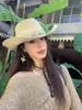Sombrero de vaquero western de paja estilo étnico para mujer, sombrero de paja de ala ancha para viajes de verano en Xinjiang, sombrero jazz con protección solar