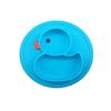Prato de silicone para bebê com compartimentos de patinho amarelo pequeno prato infantil ventosa prato para bebê resistente a quedas utensílios de mesa para bebê