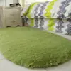 Alfombra Ovalada de Fibra de Poliéster Color Sólido Estilo Ins Lavable Alfombra de Dormitorio Alfombra de Cabecera Alfombra de Dormitorio Alfombra de Cabecera