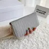 Nueva Cartera para Mujer de Longitud Media con Cierre de Cremallera Estilo Europeo y Americano Moda Exportación Cuero PU Trenzado Billetera para Monedas