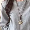 Colar Colar de Corrente Longa com Pingente de Estrela do Mar Estilo Férias Dopamina para Mulheres 2025 Novo Popular