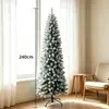 Árbol de Navidad artificial verde de PVC con luces, estilo delgado tipo pluma, decoración navideña al por mayor