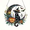 Decoración de Halloween Popular Transfronteriza Linterna de Calabaza Guirnalda de Esqueleto Colgante de Disco Acrílico Decoración de Ventana Decoración de Letrero de Porche