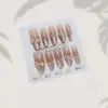 Blanco Cristal Ligeramente Borracho Punta Larga Suave Dulce Flor Cristal Estilo Lujo Ligero Chica Ojo de Gato Uñas Postizas