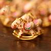 Tienda de oro con accesorios de oro DIY colgante de pequeño troyano rosa anillo de color giratorio cadena clavicular novia Tanabata