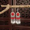 Pendientes de Plumas de Colores Estilo Étnico Bohemio, Pendientes de Perlas con Forma de Gota de Agua, Accesorios para Sesiones de Fotos, Pendientes de Estilo Étnico