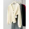 2026 Tallas Grandes Otoño Nuevo Estilo Coreano Chic Cárdigan de Punto con Cuello en V para Chicas de Tallas Grandes, Top Elegante 0784