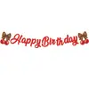 Nuevo Set de Decoración de Fiesta de Cumpleaños con Estampado de Leopardo y Cerezas Transfronterizo Bandera Roja con Estampado de Leopardo Decoración Colgante de Disco Espiral Pastel
