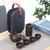 Caneca de Argila Roxa para Infusão Rápida Conjunto de Chá Kung Fu Caneca de Infusão Rápida para Exterior Conjunto de Viagem Portátil Um Bule Quatro Xícaras Conjunto de Presente para Preparo de Chá no Carro