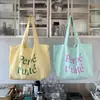 Bolsa de Tote Casual de Nylon Estilo Coreano, Bolso de Mano de Moda con Estampado de Letras, Bolso Cruzado de Rayas de Celebridad de Internet de Doble Cara para Mujer