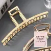 Horquilla de perla elegante para mujer en la parte posterior de la cabeza con diseño de tiburón y rasguño de leopardo, horquilla de metal para el pelo de gran tamaño con diseño de celebridad cibernética.