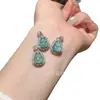 Atacado do Fabricante Pingente de Cabacinha de Jade Xiaohongshu com Cravação em Prata S925, Novo Design Estilo Chinês Cabacinha de Jade Azul Água