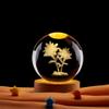 Flor 3D Laser Making Escavação Interna Bola de Cristal Luminosa Luz de Noturna Decoração de Mesa Artesanato