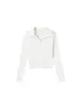 Camisa base feminina elegante estilo coreano, gola polo, manga longa, cor sólida, outono, corte slim, top versátil para uso no campus