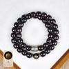 Pulsera de Bodhi de Doble Círculo de Jade Negro de los Doce Signos del Zodíaco Tendencia en TikTok, Amuletos Protectores de los Ocho Guardianes, Año del Caballo, Accesorios de Pulsera de Hilo Coleccionables para Hombres y Mujeres