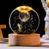 Bola de cristal luminosa para iluminação transfronteiriça, luz noturna luminosa, bola de vidro esculpida, sistema solar esculpido em 3D, enfeites de mesa de aniversário fábrica