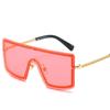 Gafas de Sol de Una Pieza Nuevas Transfronterizas Moda Europea y Americana Gafas Personalizadas de Una Pieza Cadena Pequeña Fragante para Mujer Gafas de Marco Grande