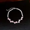 Pulseira redonda geométrica transfronteiriça com zircônia, toque de luxo leve de nicho de alta qualidade, simples e elegante, acessório de mão versátil