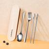 Conjunto de Louça Portátil 316 Aço Inox Panela de Colher Chopsticks Creme Caixa de Armazenamento de Vento Único Chopsticks Spoon